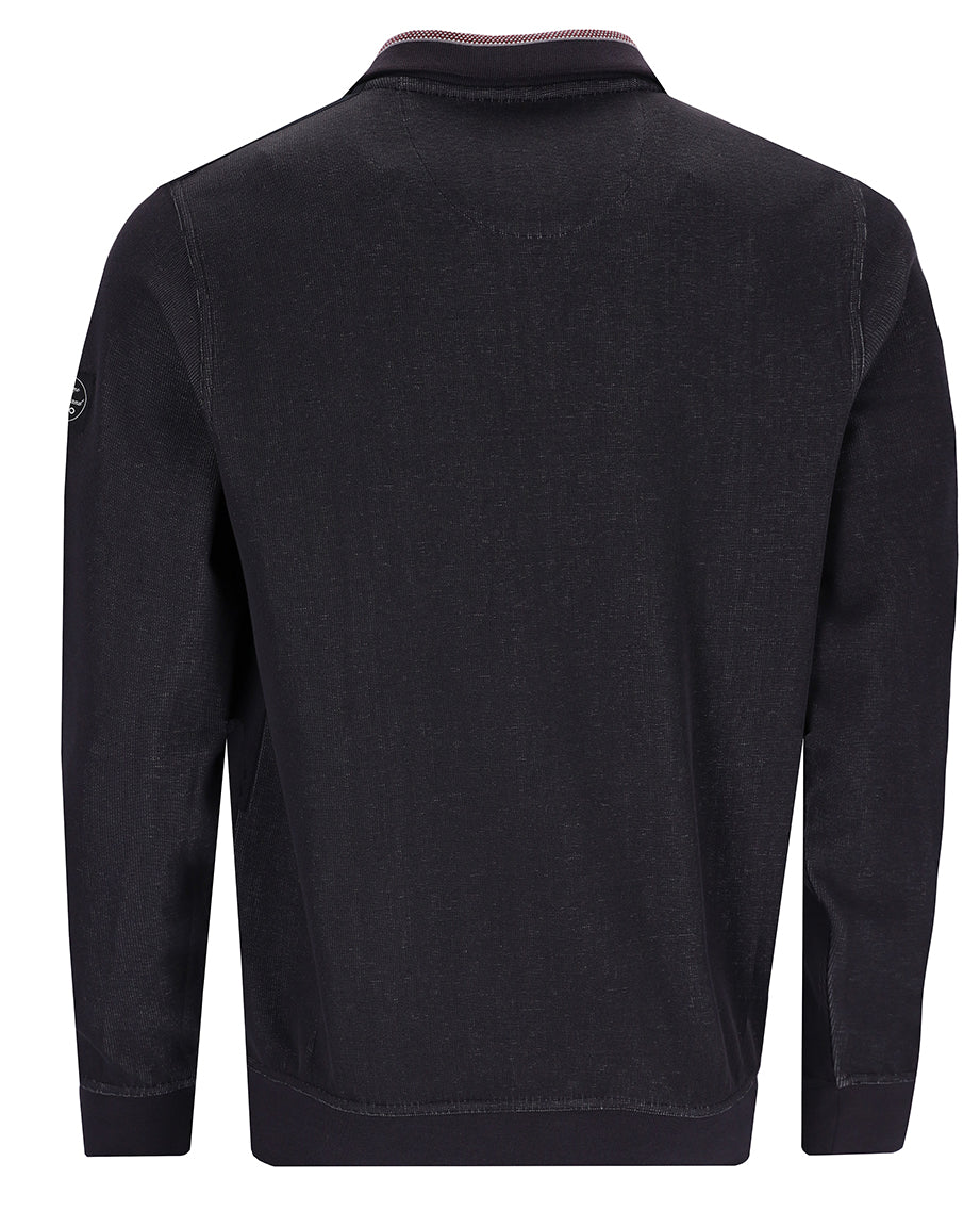 Sweatshirt mit Stehkragen und Multicount-Effekt - 27488-100-50 - Hajo Mode