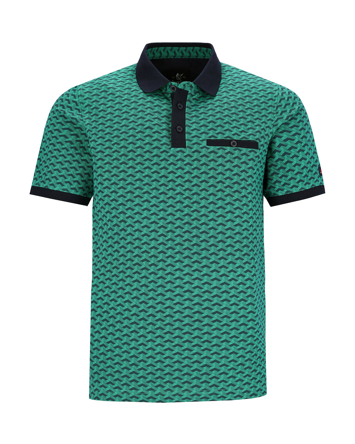 Piqué-Polo mit ’Escher’-Print allover - 27533-504-48 - Hajo Mode