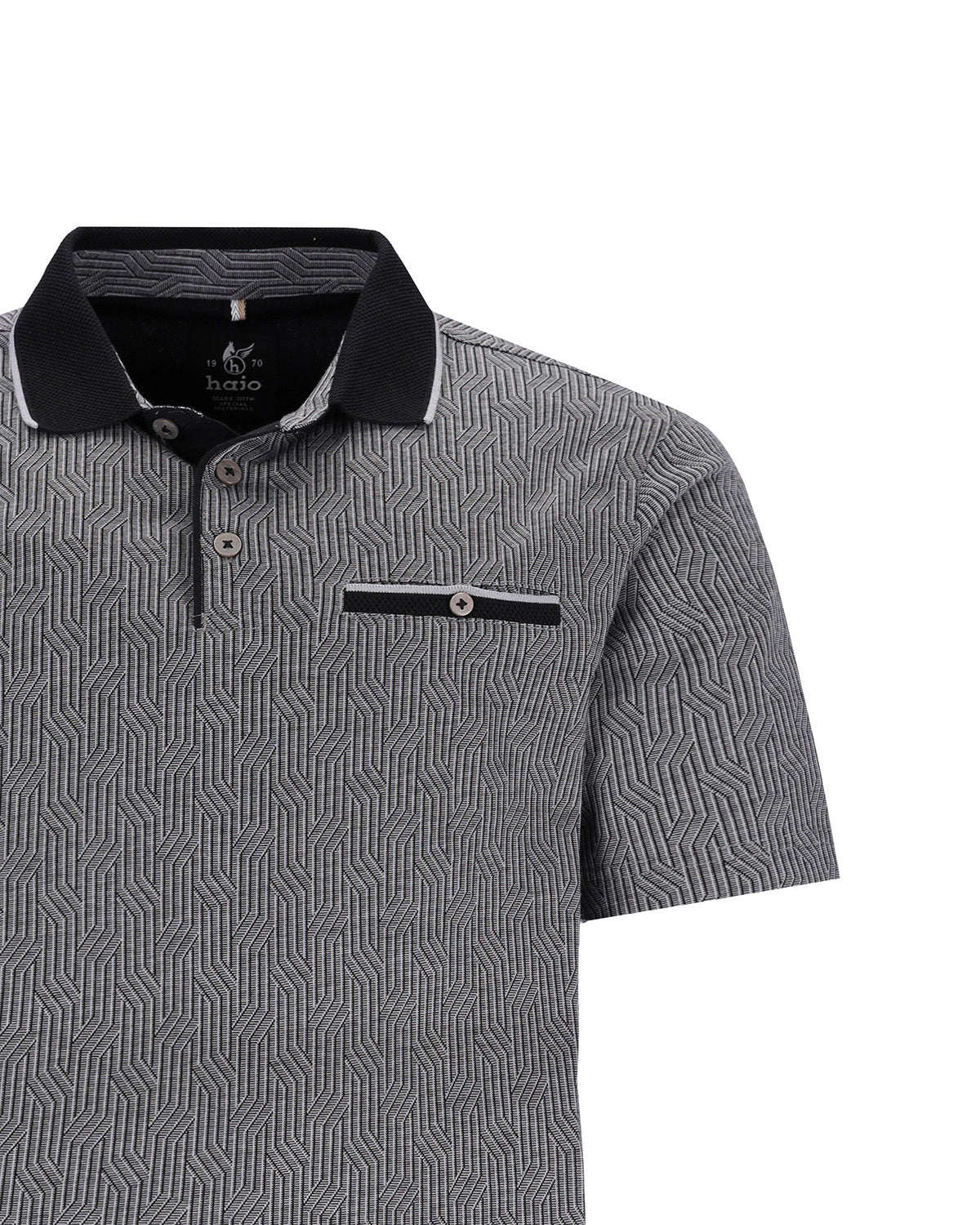 Poloshirt in längs verlaufenden Jacquard - 27538-100-48 - Hajo Mode