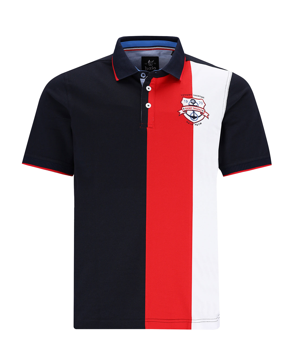 Flächenteiler-Poloshirt mit Applikation - 27550-609-48 - Hajo Mode