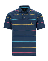 gestreiftes Poloshirt in Strukturmix - 27554-638-48 - Hajo Mode