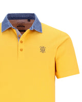 merzerisiertes Piqué-Poloshirt mit Denimkragen - 27587-416-48 - Hajo Mode