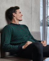 Rundhals-Pullover in Diagonaljacquard allover