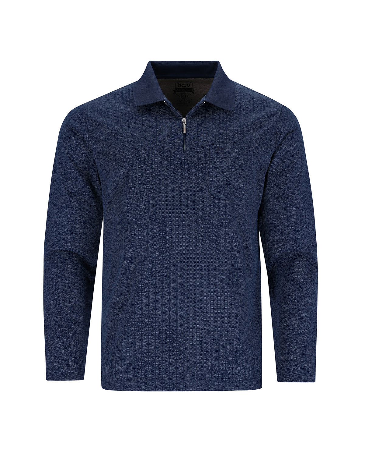 Softknit-Polo mit Alloverdruck - 27684-609-48 - Hajo Mode