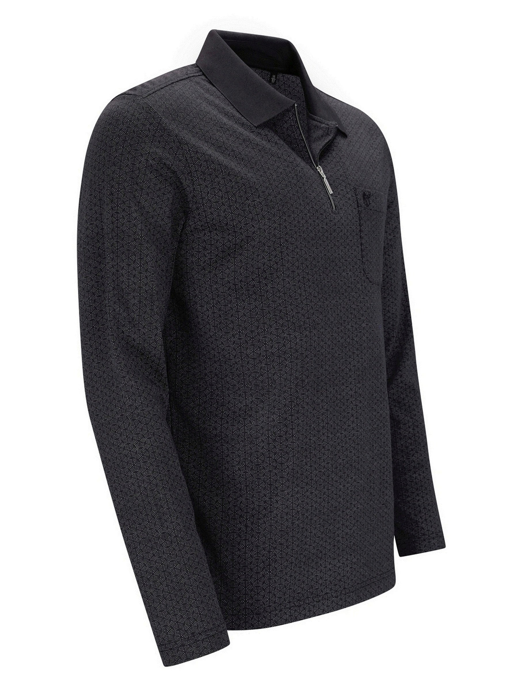 Schwarzer Leopard-Print-Reißverschluss-Pulli