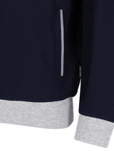 Marineblaue und graue Kapuzenjacke mit reflektierendem Streifen