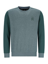 Grünes und graues Crew-Neck-Sweatshirt mit Kontrastärmeln, Marke Jack & Jones.