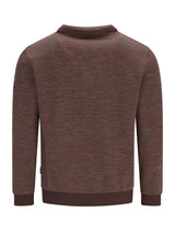 Braunes stehkragen-sweatshirt mit strukturierter strickoptik und ribbstruktur an bündchen und saum in stay fresh-qualität