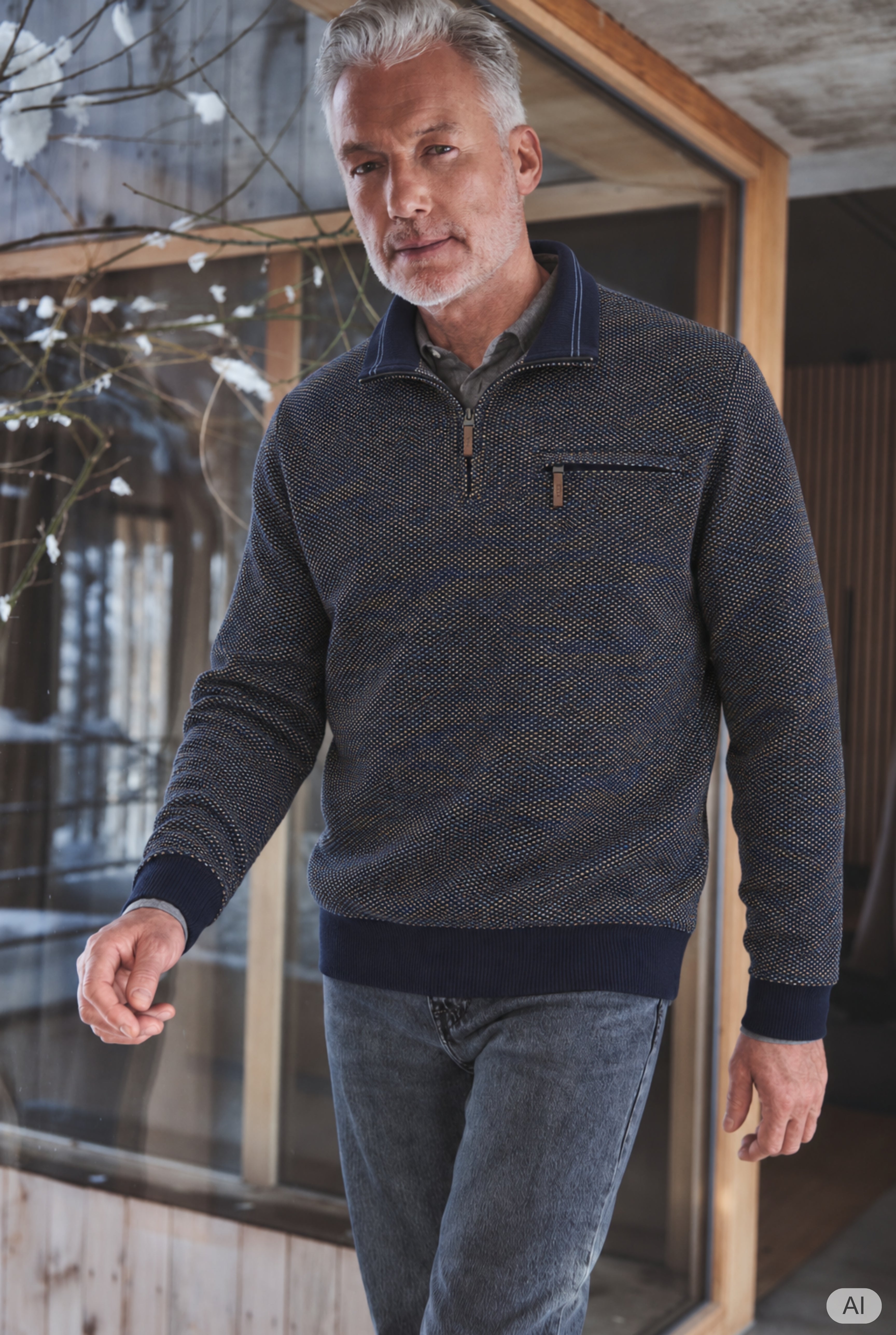 Stehkragen-Sweatshirt mit "Spots" allover - stay fresh-Qualität