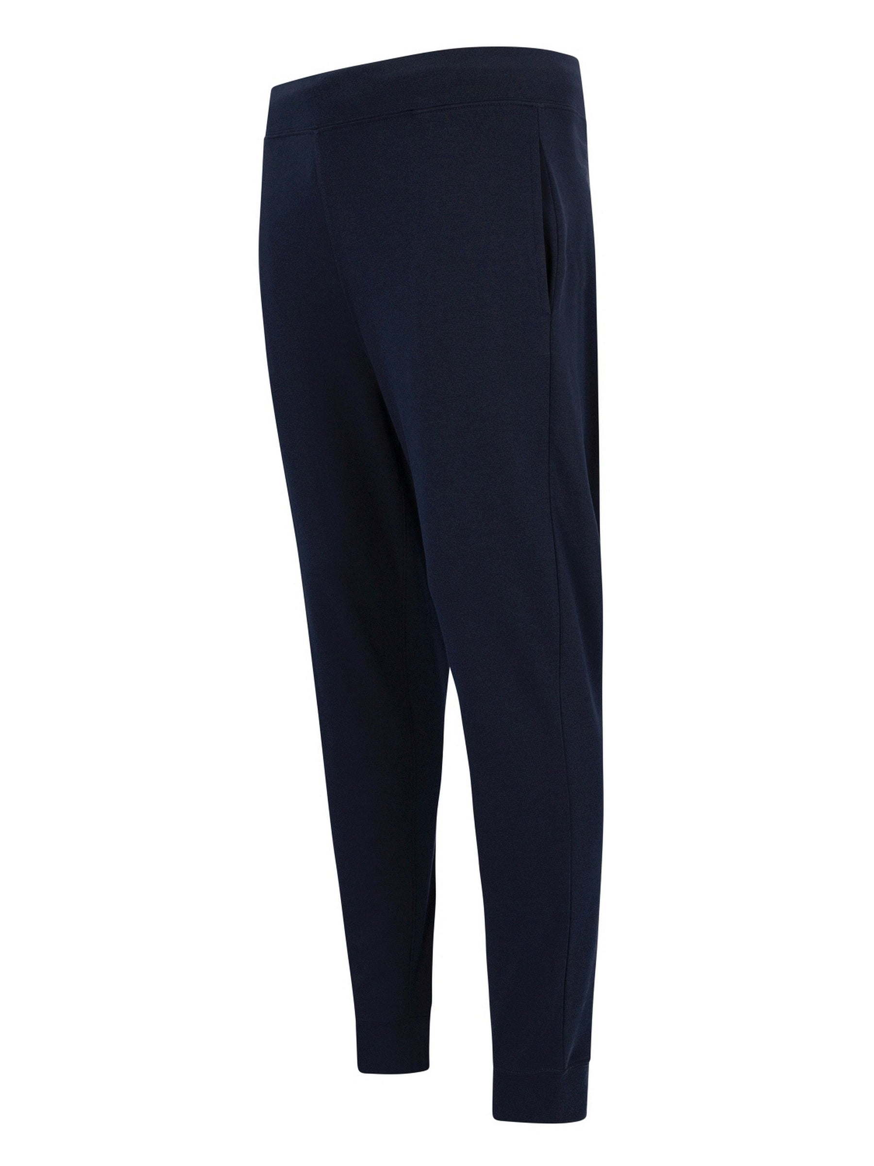 Marineblaue Jogginghosen mit elastischem Bund und Seitentaschen.