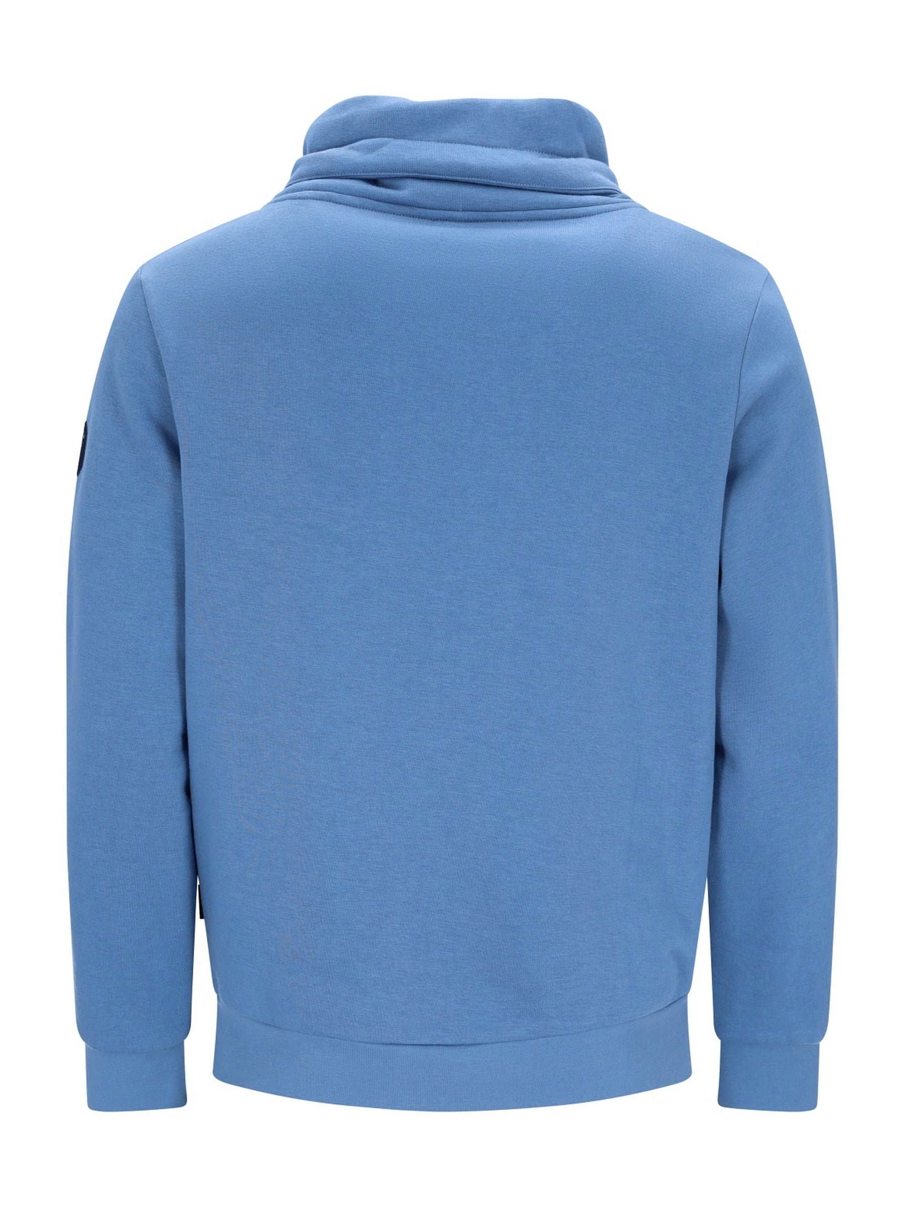 Hellblaues Hoodie mit hohem Kragen und Kordelzug, aus weichem Baumwollstoff