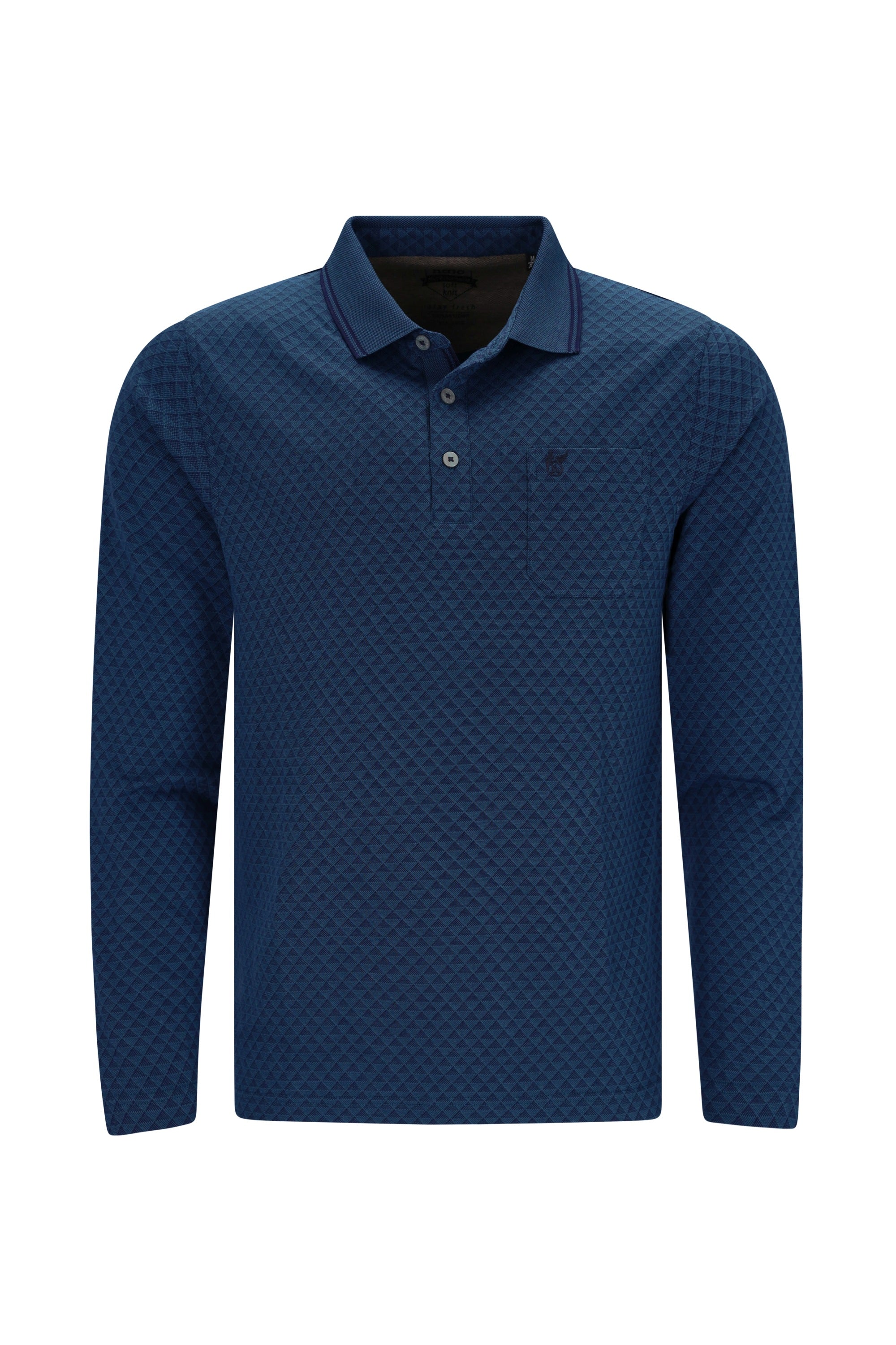 Softknit-Polo in Dreieck-Jacquard allover