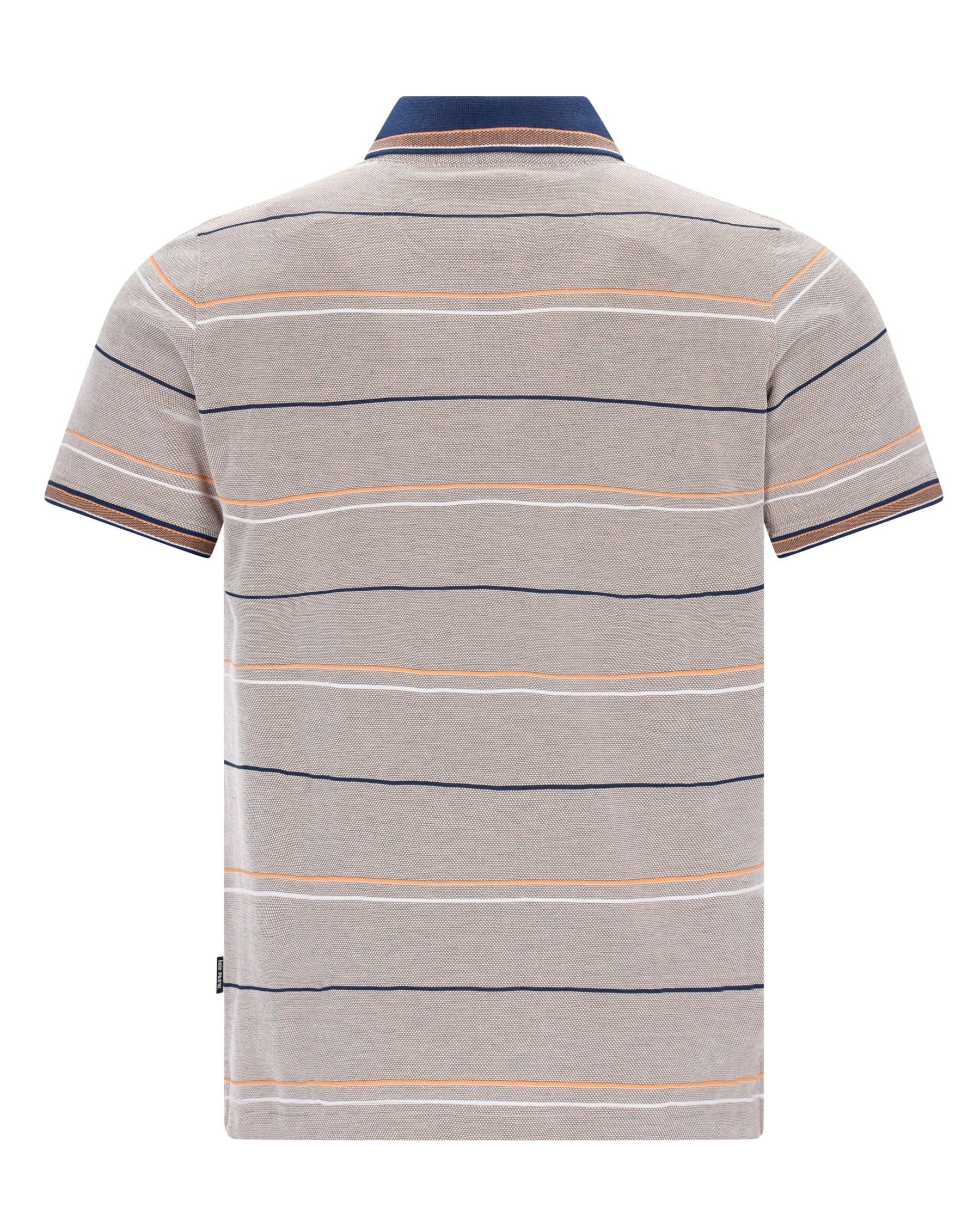 Pikee-Poloshirt in Dreitonoptik mit garngefärbtem Streifen, beige