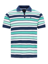 Pikeepolo garngefärbtes Streifendessin allover, navy, weiß, mint, stay fresh