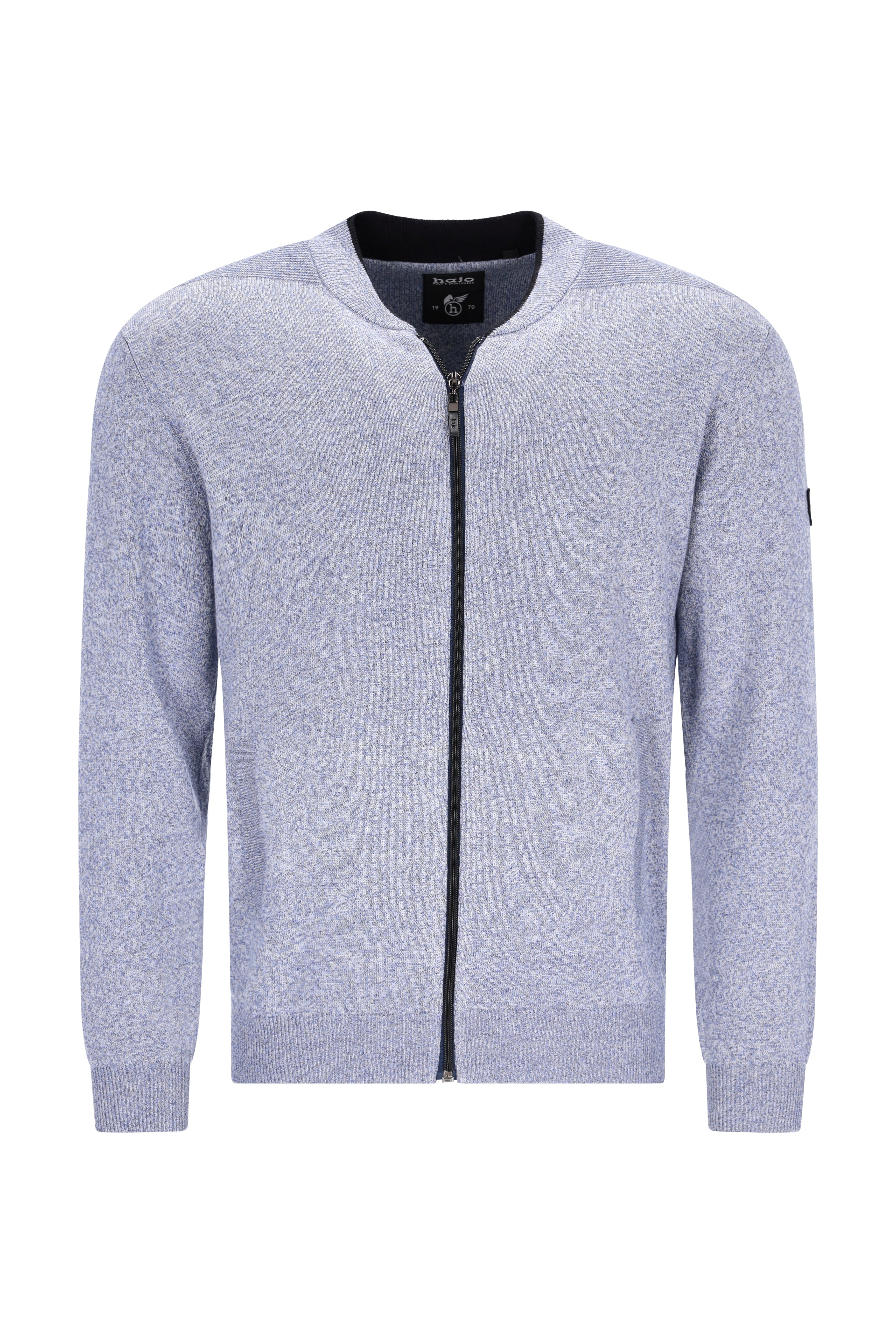 Strickjacke in Jaspé-Garn mit seitlichen Eingriffstaschen