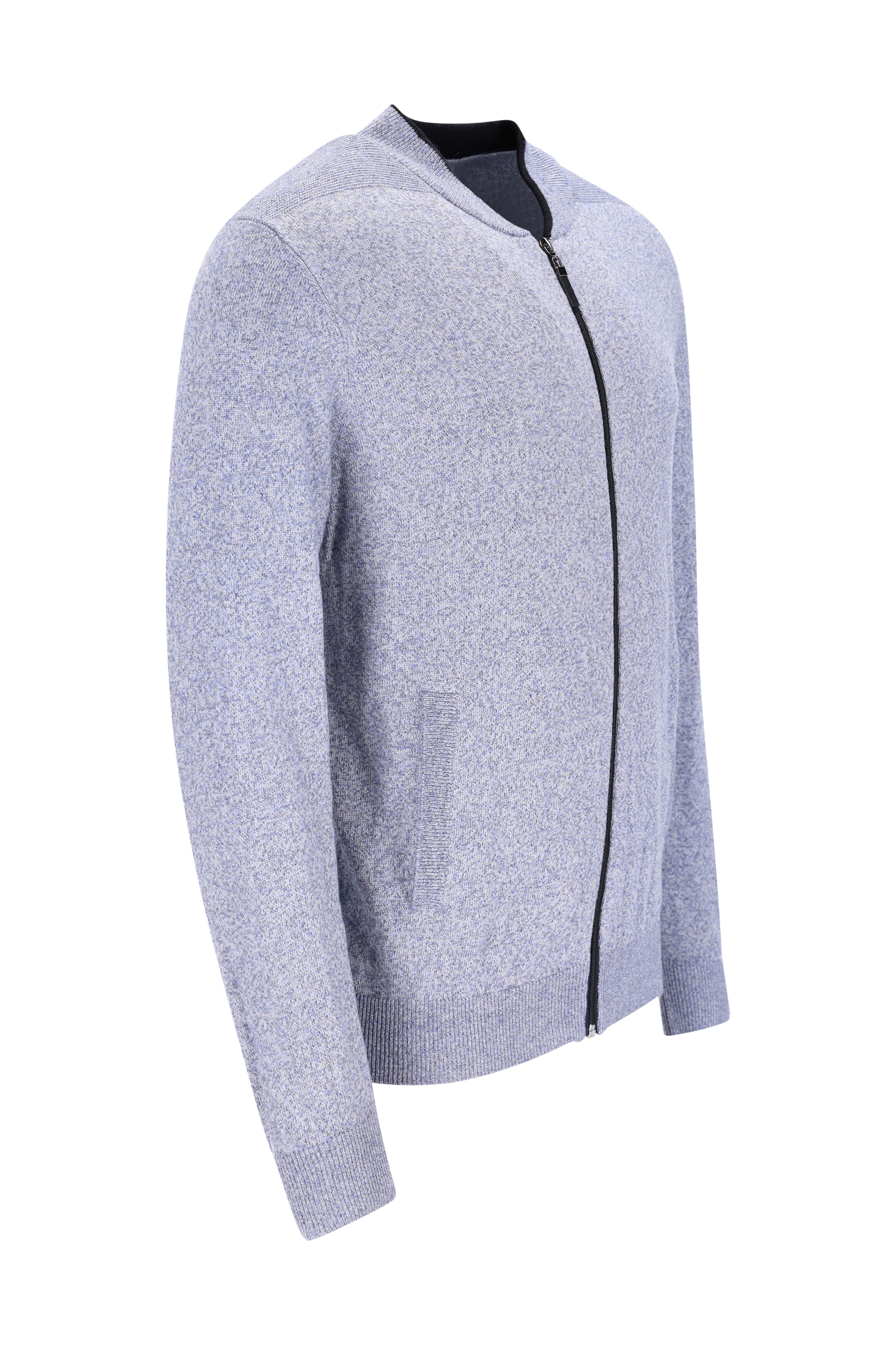 Strickjacke in Jaspé-Garn mit seitlichen Eingriffstaschen