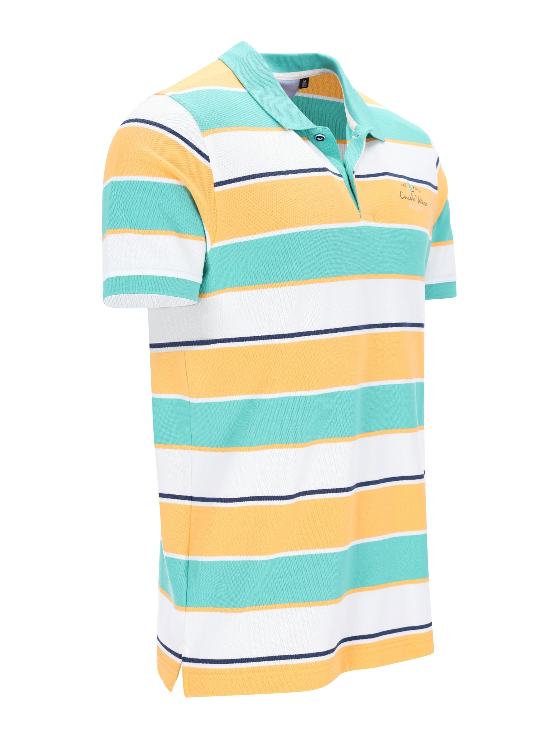 Pikee-Polo in garngefärbtem Blockringeldessin allover - stay fresh-Qualität