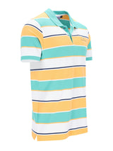 Pikee-Polo in garngefärbtem Blockringeldessin allover - stay fresh-Qualität