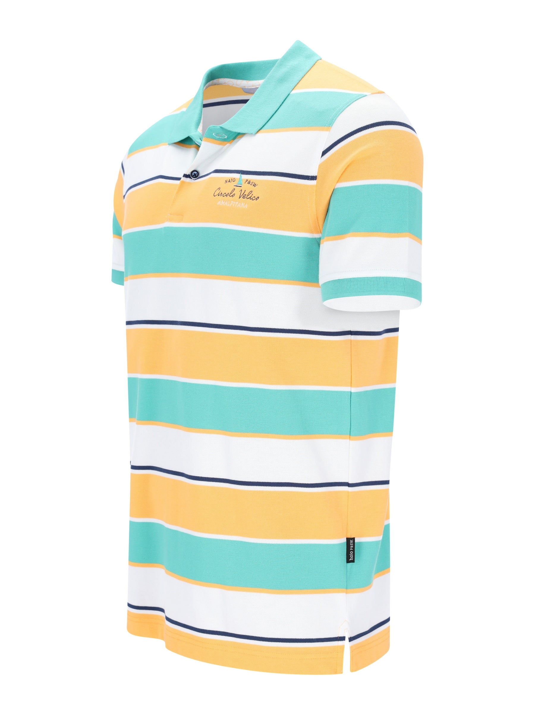 Pikee-Polo in garngefärbtem Blockringeldessin allover - stay fresh-Qualität