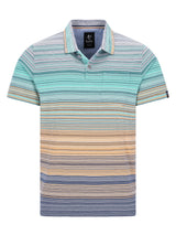 Pikee-Poloshirt Multicolor-Streifen allover: teal-beige-navy Streifen