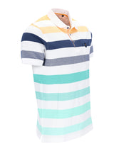 Pikee-Polo garngefärbt Blockringel-Allover, frisch, kurzarm, Streifen