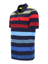 Pikee-Polo garngefärbt Blockringel allover, Stay Fresh, kurzarm gestreift