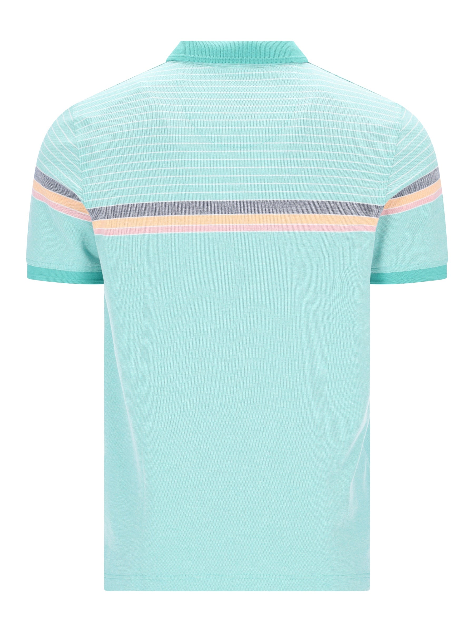 Pikee-Polo in Dessinmix hellblau mit Streifen und Schulterband