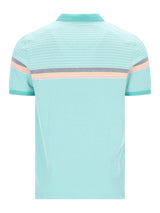 Pikee-Polo in Dessinmix hellblau mit Streifen und Schulterband
