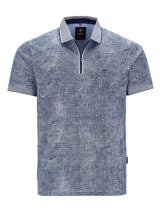 allover bedrucktes Poloshirt in Leinenoptik - stay fresh-Qualität