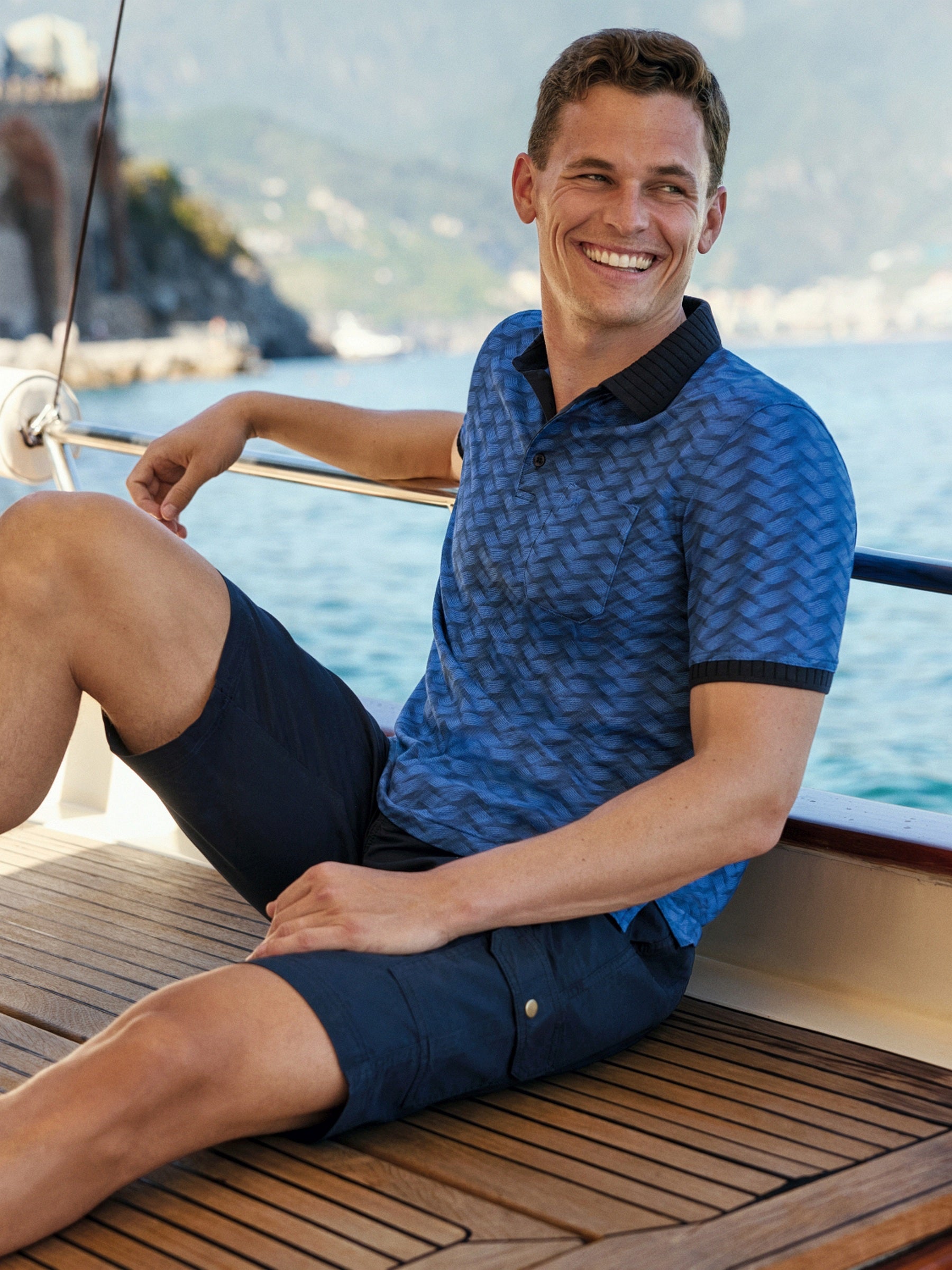 Pikee-Polo allover bedruckt in stay fresh-Qualität