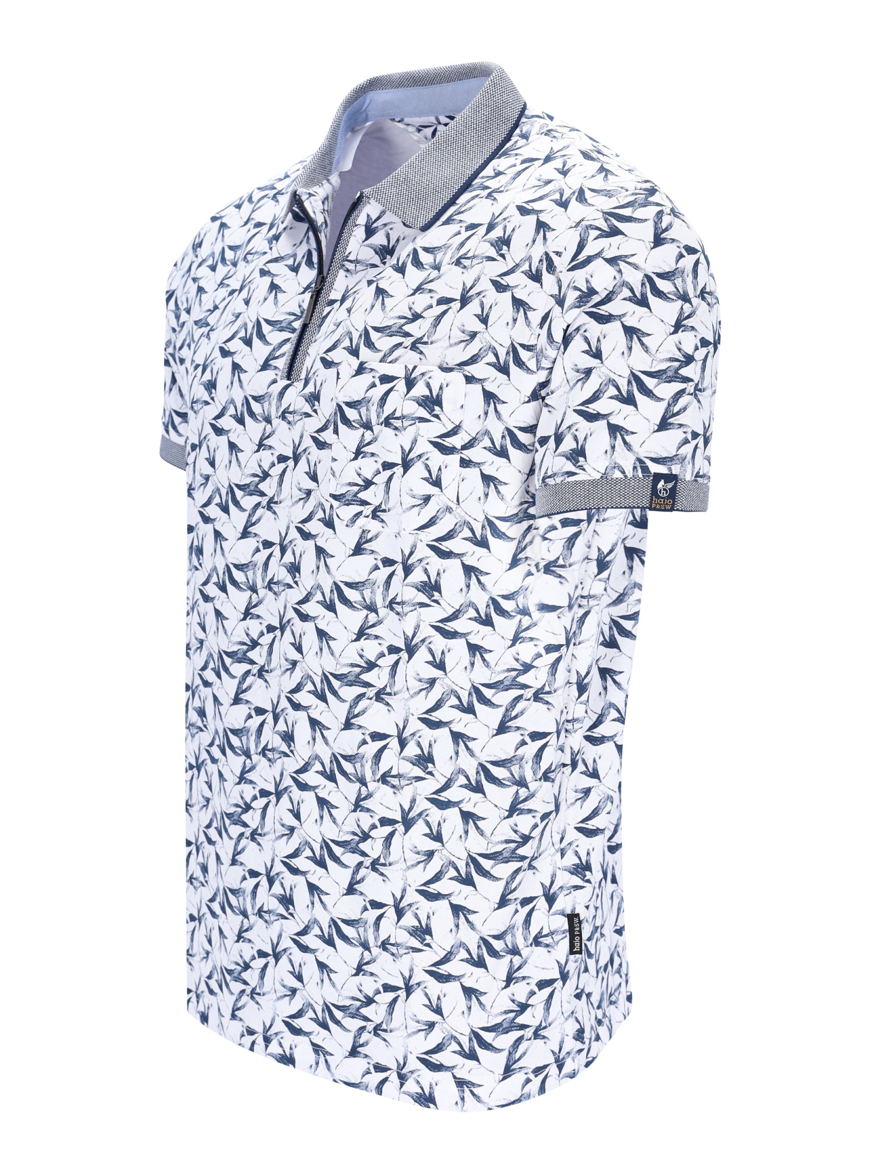 Poloshirt mit floralem Alloverdruck in stay fresh-Qualität