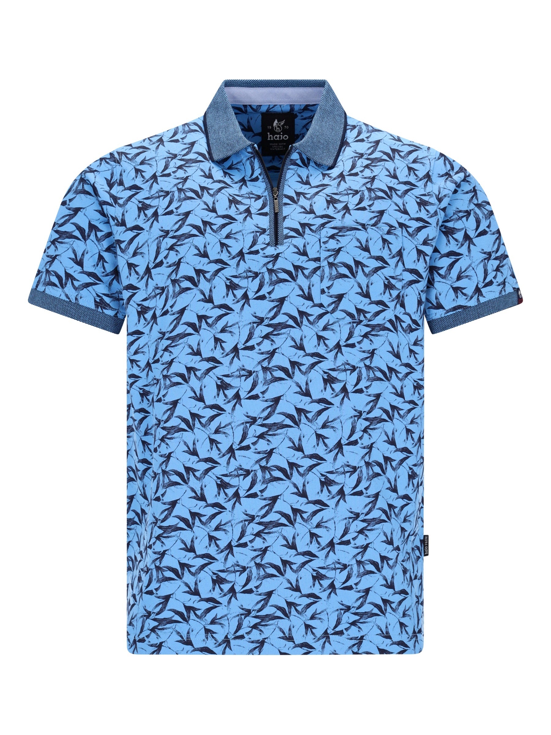 Poloshirt mit floralem Alloverdruck in stay fresh-Qualität