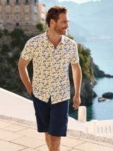 durchgeknöpftes Jerseyhemd mit Alloverdruck - stay fresh-Qualität