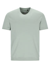 Minimalistische hellgrüne Blouson-T-Shirt aus reiner Baumwolle