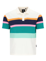 Gestricktes Poloshirt mit platzierten Retrostreifen in Baumwollmischung