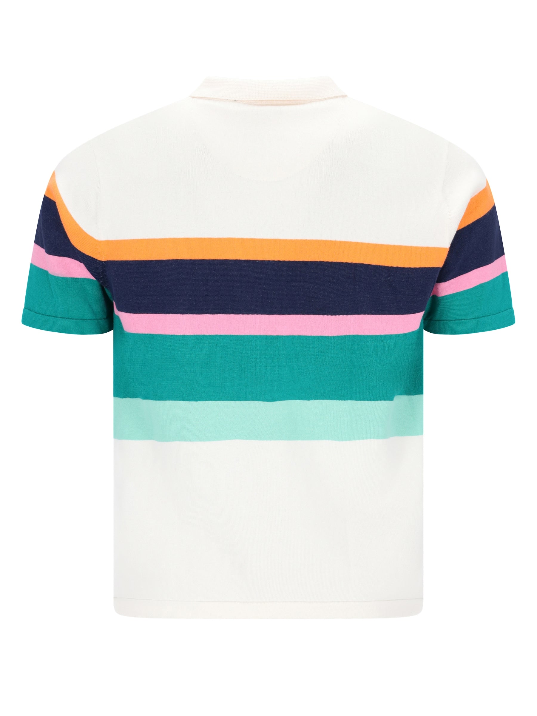 Gestricktes Poloshirt mit platzierten Retrostreifen in Baumwollmischung