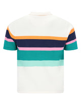 Gestricktes Poloshirt mit platzierten Retrostreifen in Baumwollmischung