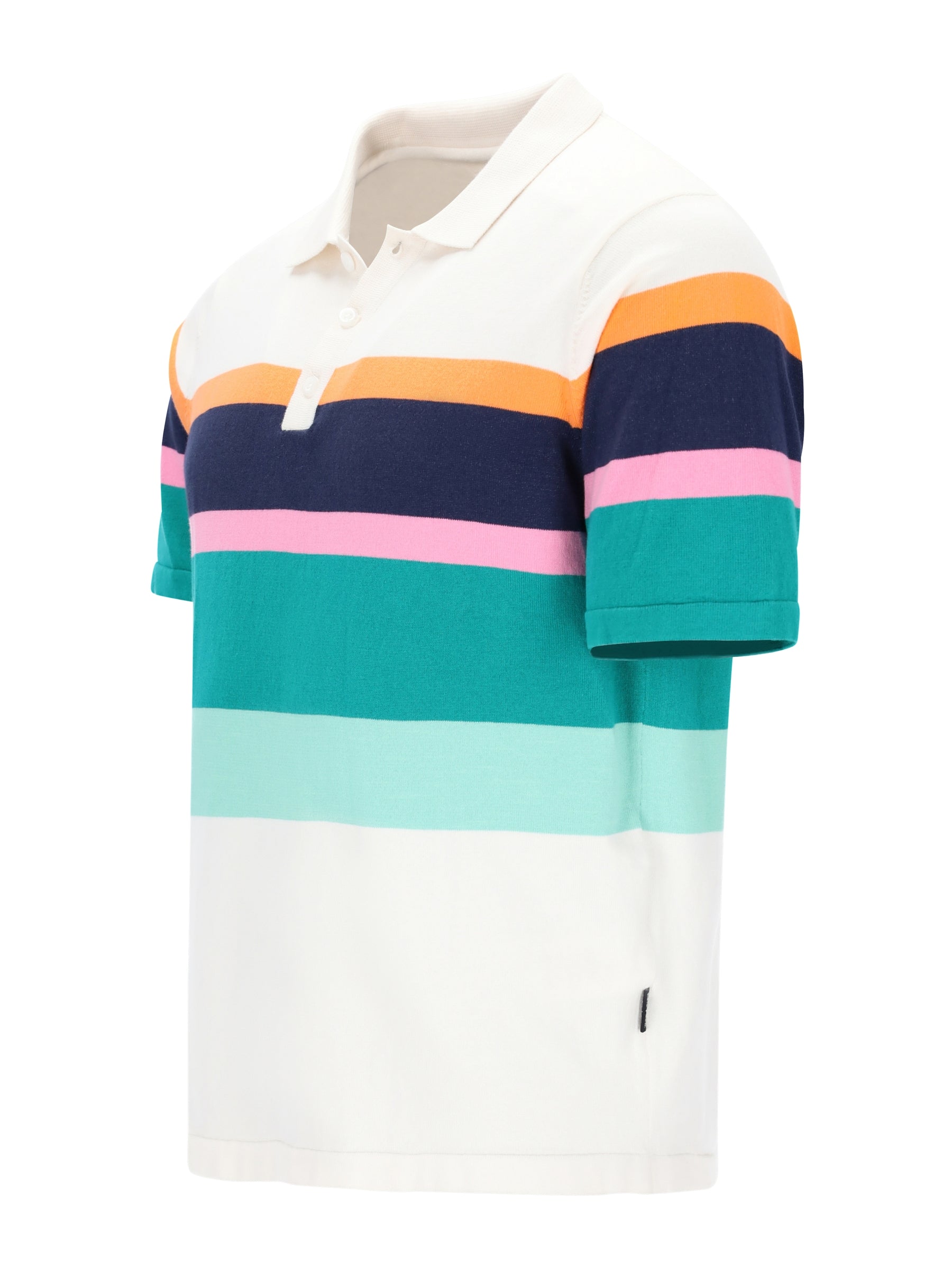 Gestricktes Poloshirt mit platziertem Retrostreifen in Baumwollmischung