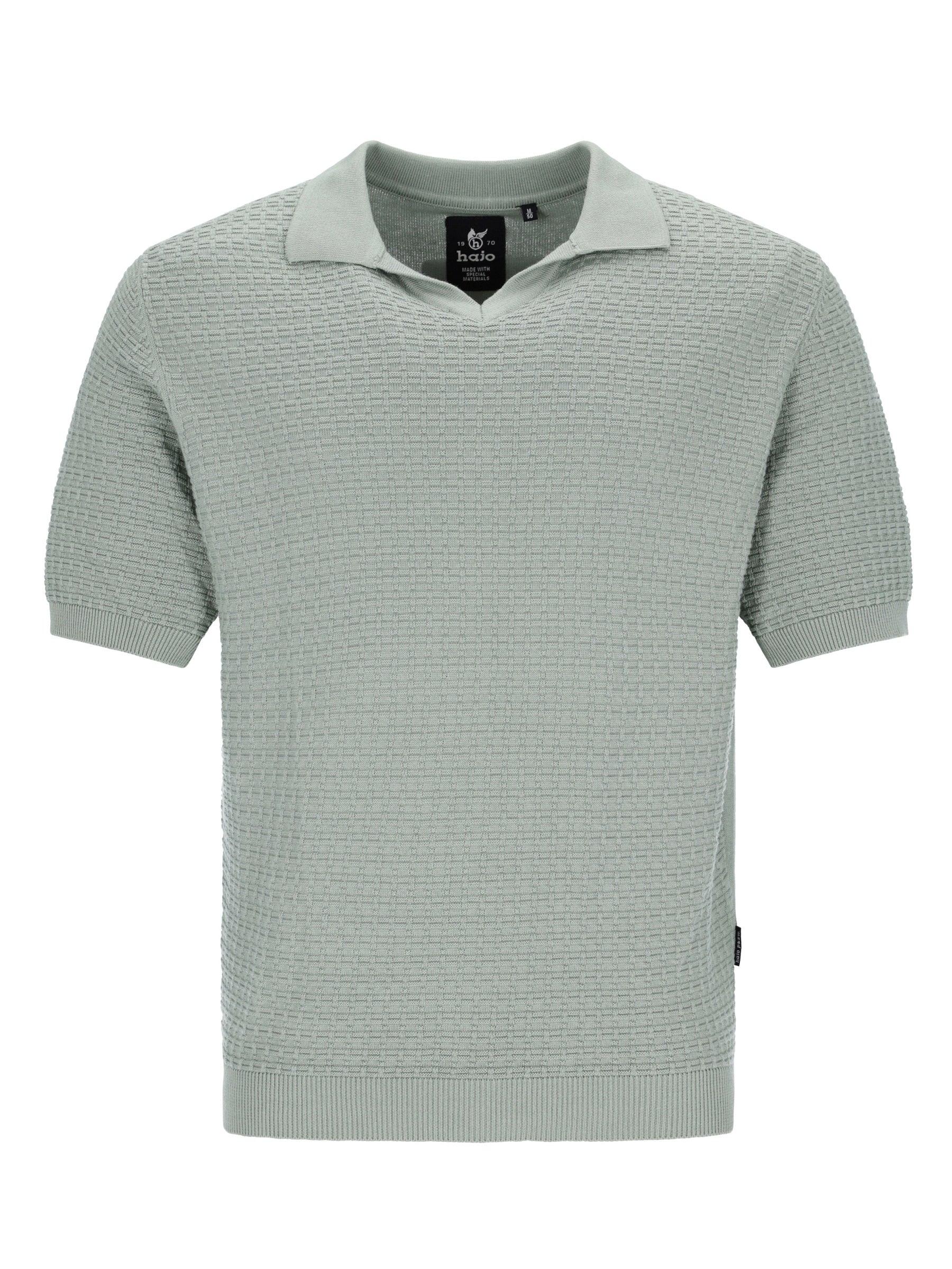 Strick-Polo mit Skipperkragen in Blousonoptik, hellgrün gestrickt