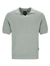 Strick-Polo mit Skipperkragen in Blousonoptik, hellgrün gestrickt