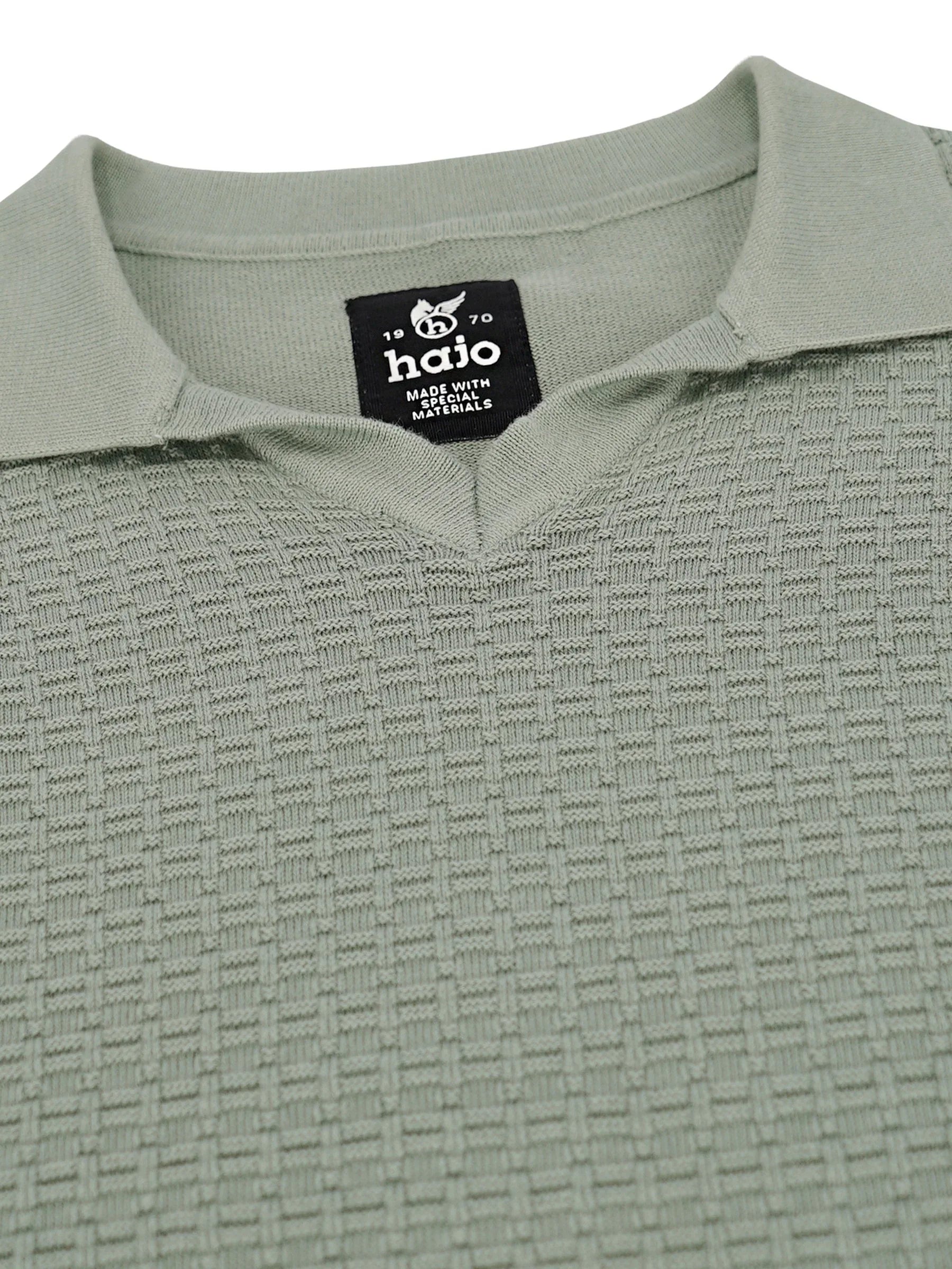 Strick-Polo mit Skipperkragen in Blousonoptik, hellolivgrün, gestrickt