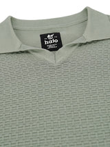 Strick-Polo mit Skipperkragen in Blousonoptik, hellolivgrün, gestrickt