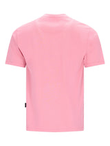 Rosa Rundhals-T-Shirt mit Eiscreme-Frontdruck, kurze Ärmel