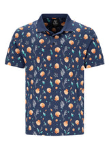 Marine Poloshirt aus 100% Baumwolle mit Muschel-Muster