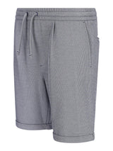 Graue strukturierte Bermudashorts mit Kordelbund, Seitentaschen und Elasthan