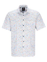 allover bedrucktes Hemd mit Kentkragen in reiner Baumwolle