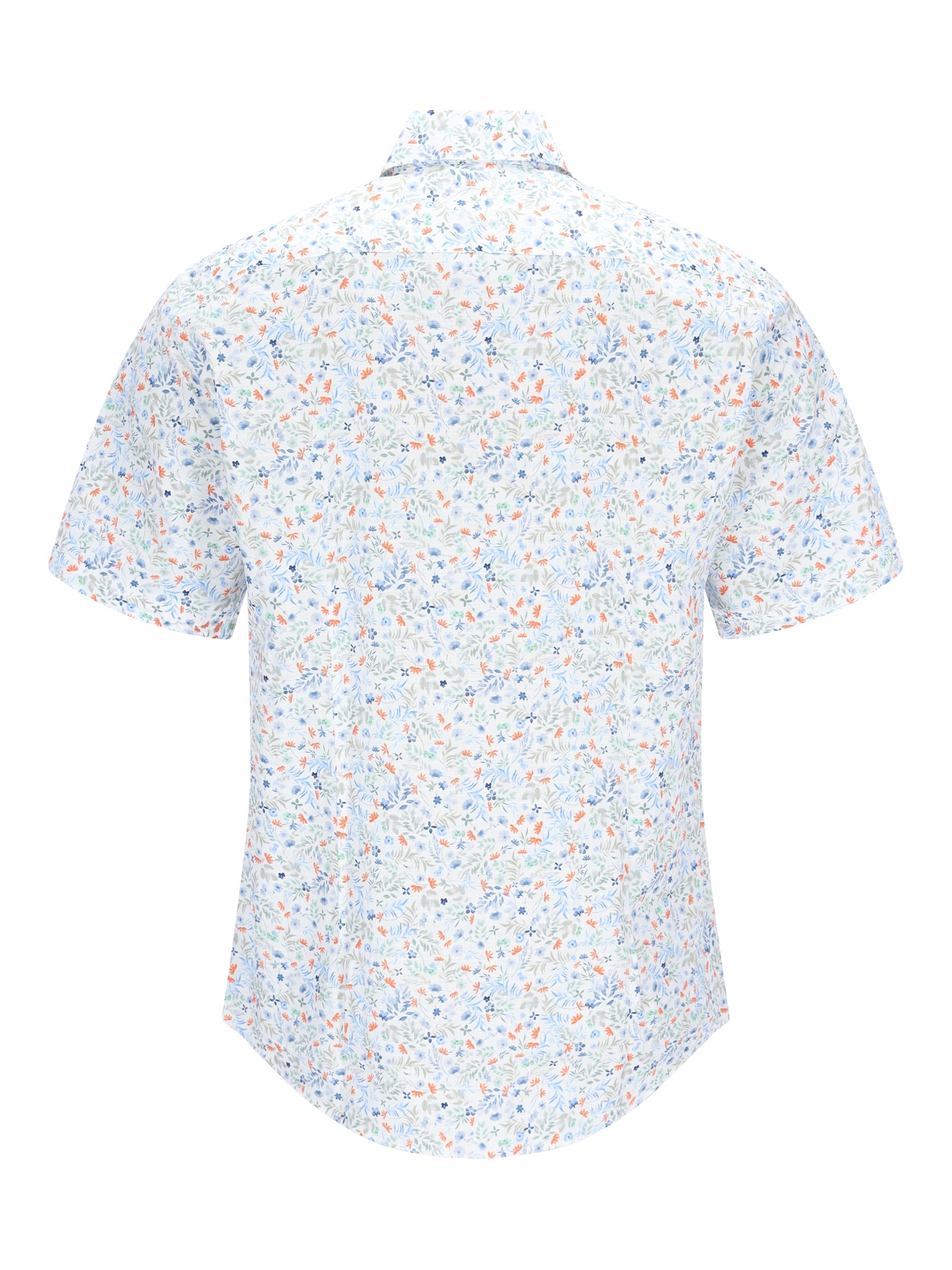 allover bedrucktes Hemd mit Kentkragen in reiner Baumwolle