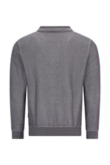 Sweatshirt in Zweiton-Längsstruktur mit Troyerkragen