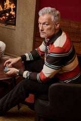 Rugbyshirt in Herringbone-Optik (stay fresh) und garngefärbtem Steifenverlauf