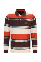 Rugbyshirt in Herringbone-Optik (stay fresh) und garngefärbtem Steifenverlauf